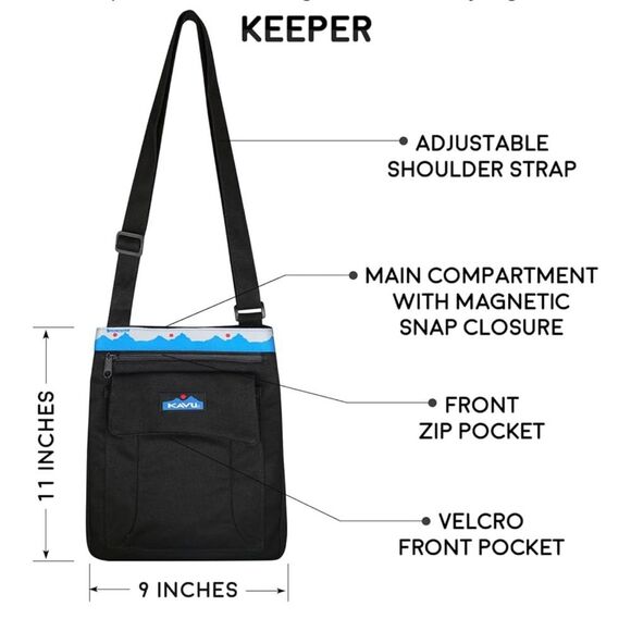 Kavu Dark Brown Adjustable Strap CanvasCrossbody Bag sz S Campcore Hiking Walk - Picture 2 of 8